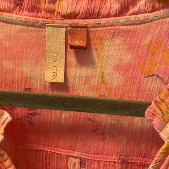 Anthropologie Pilcro Top sz S pink and teal tie dye - Picture 2 of 10